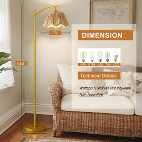 Oneach Arc Floor Lamp placed in a living room for ambient lighting.