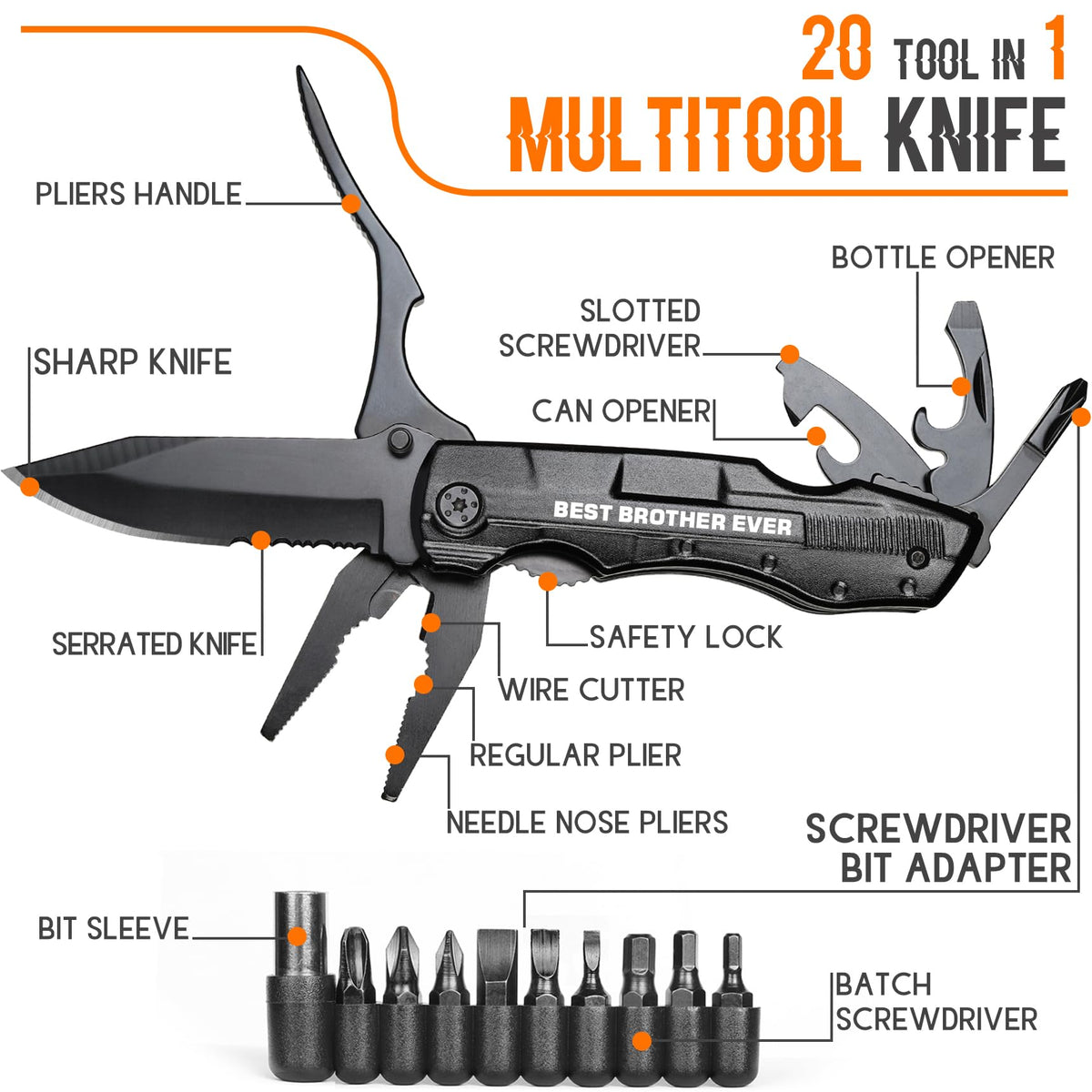 ONEAGE Best Brother Ever multitool showcased as a thoughtful Christmas gift.