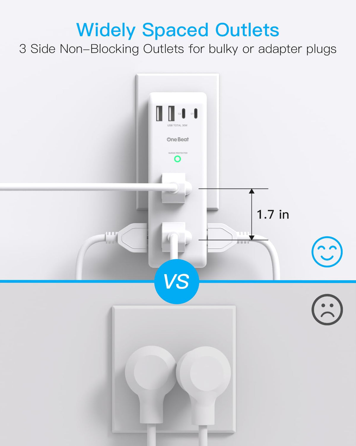 One Beat PD30W 1800J surge protection helps guard connected gear