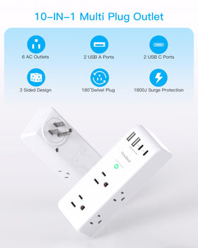 One Beat PD30W 6AC outlets provide ample power for multiple devices simultaneously