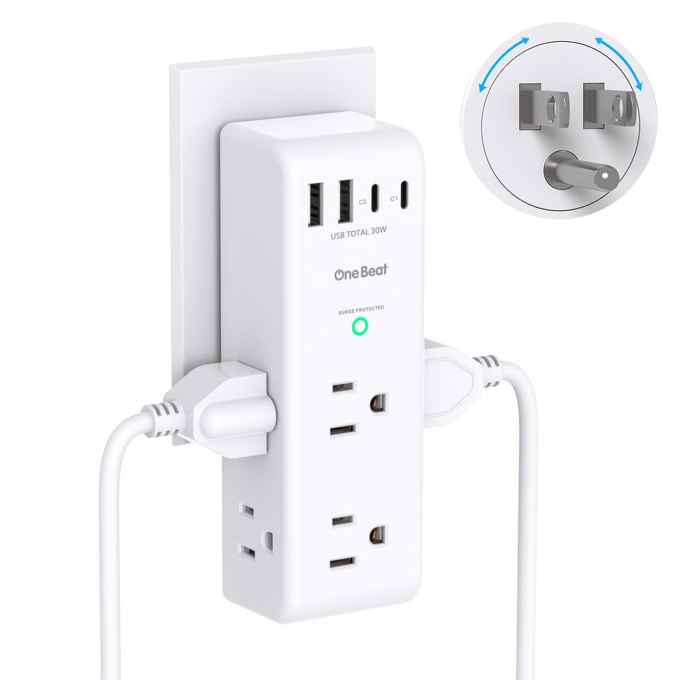 One Beat PD30W front view showing compact, space-saving outlet extender for desks
