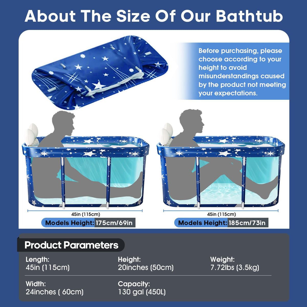 Onebook portable bathtub six pillar stability for secure use on any surface.