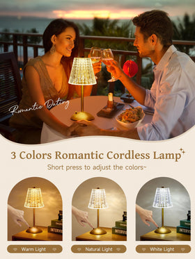 One Fire 2000mAh battery-operated lamp for hours of cordless use.