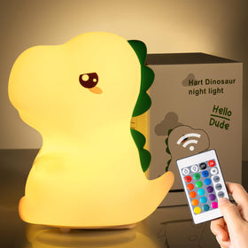One Fire dinosaur night light with 16 colors for calming bedtime routines