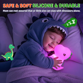 One Fire dinosaur night light rechargeable battery lasts up to 10 hours
