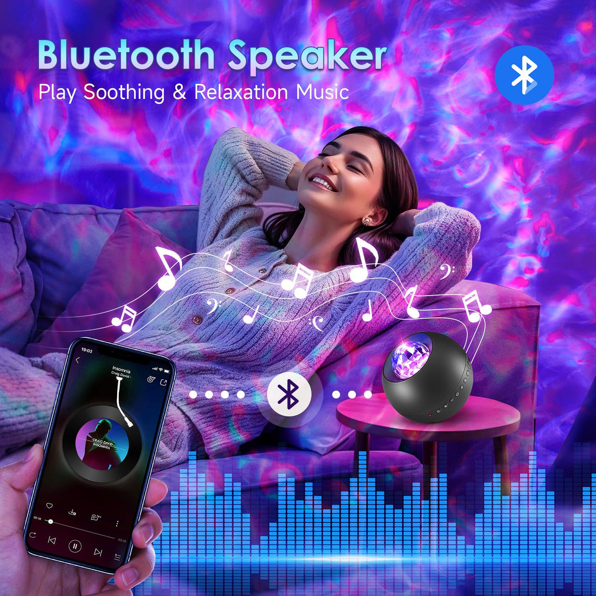 One Fire Galaxy Projector eight-hour timer for worry-free nights.