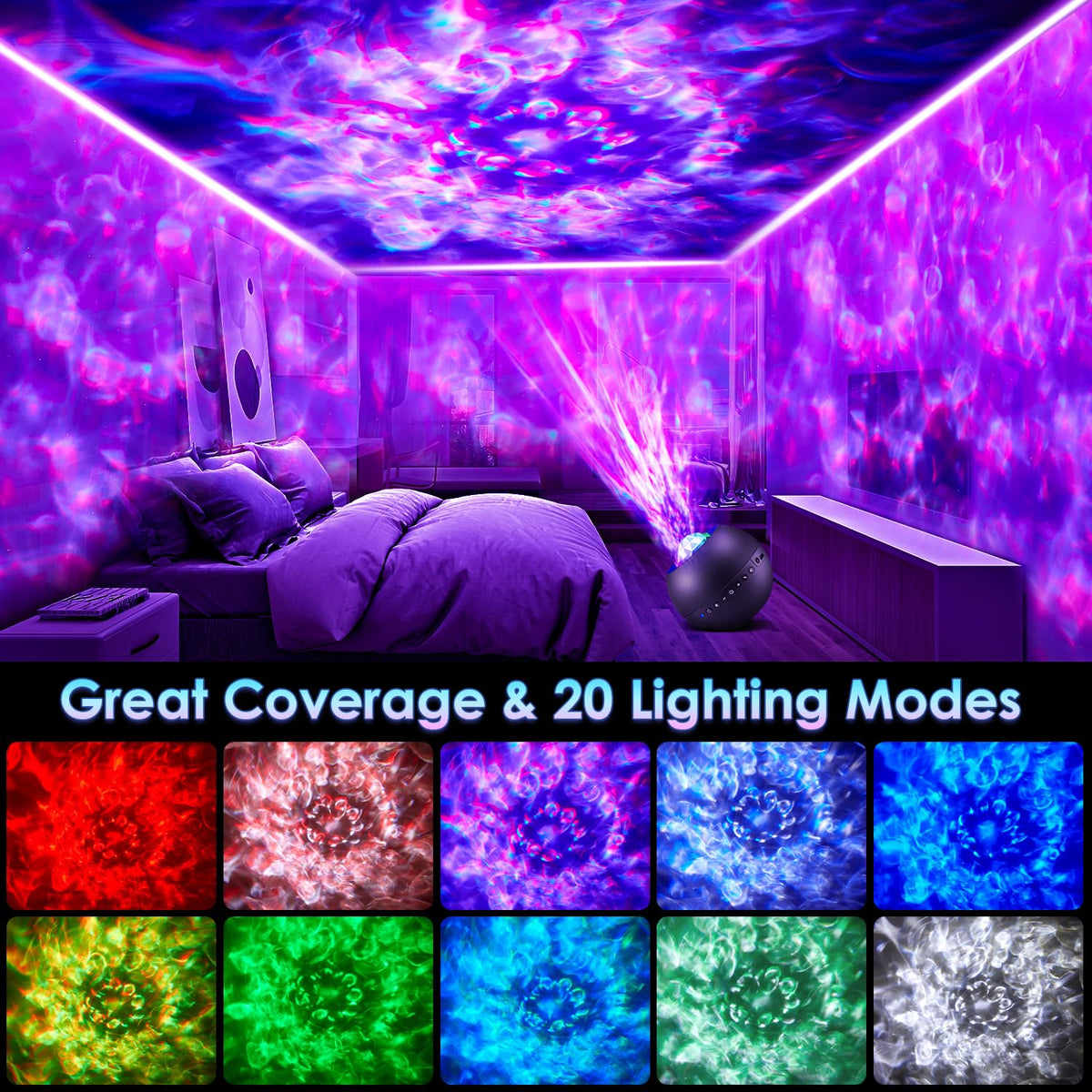 One Fire Galaxy Projector wall-ceiling ambience fills the room with stars.
