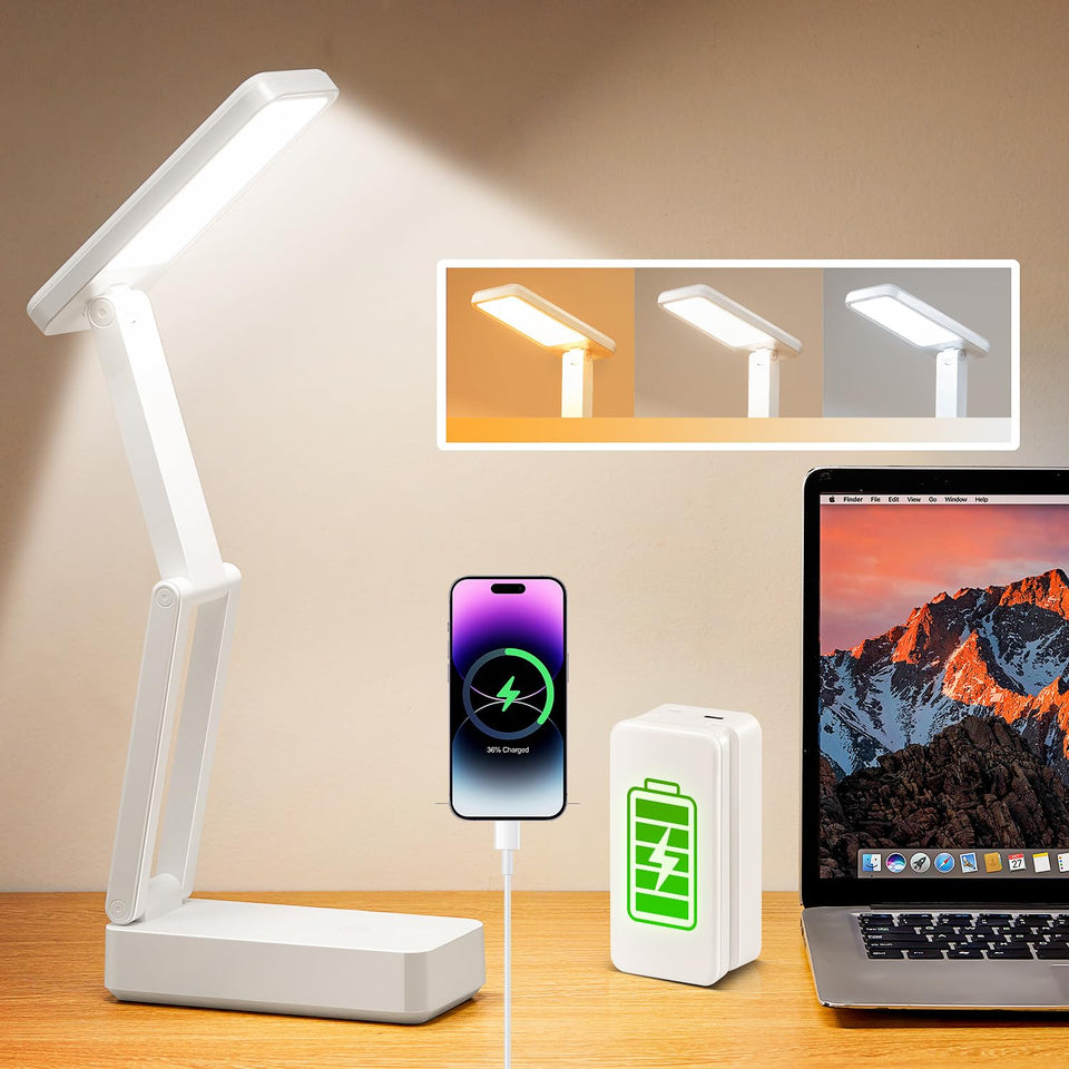 One Fire rechargeable lamp with 6000mAh battery for extended cordless use.