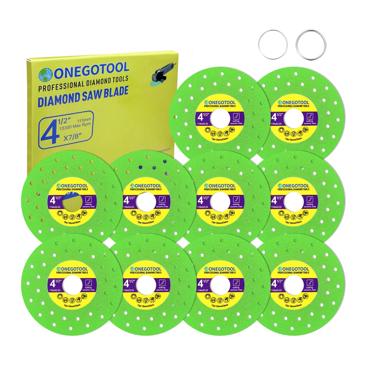 ONEGOTOOL 4-1-2-inch tile cutter diamond blade for clean porcelain tile cuts.