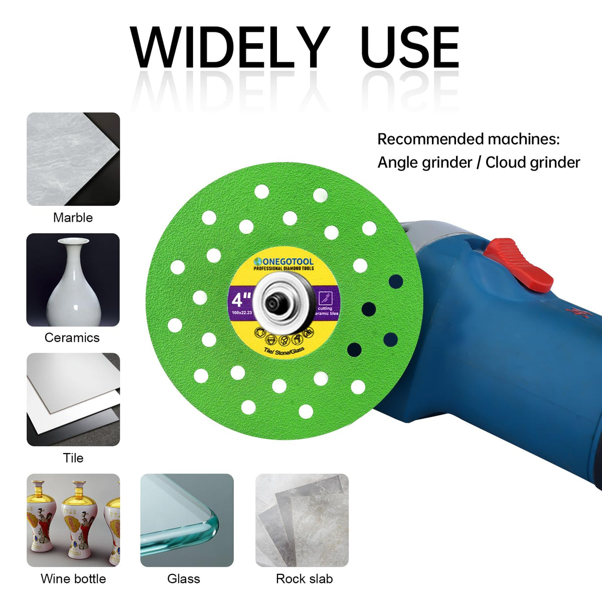 ONEGOTOOL dual-sided 30mm diamond edge blade for grinding both sides