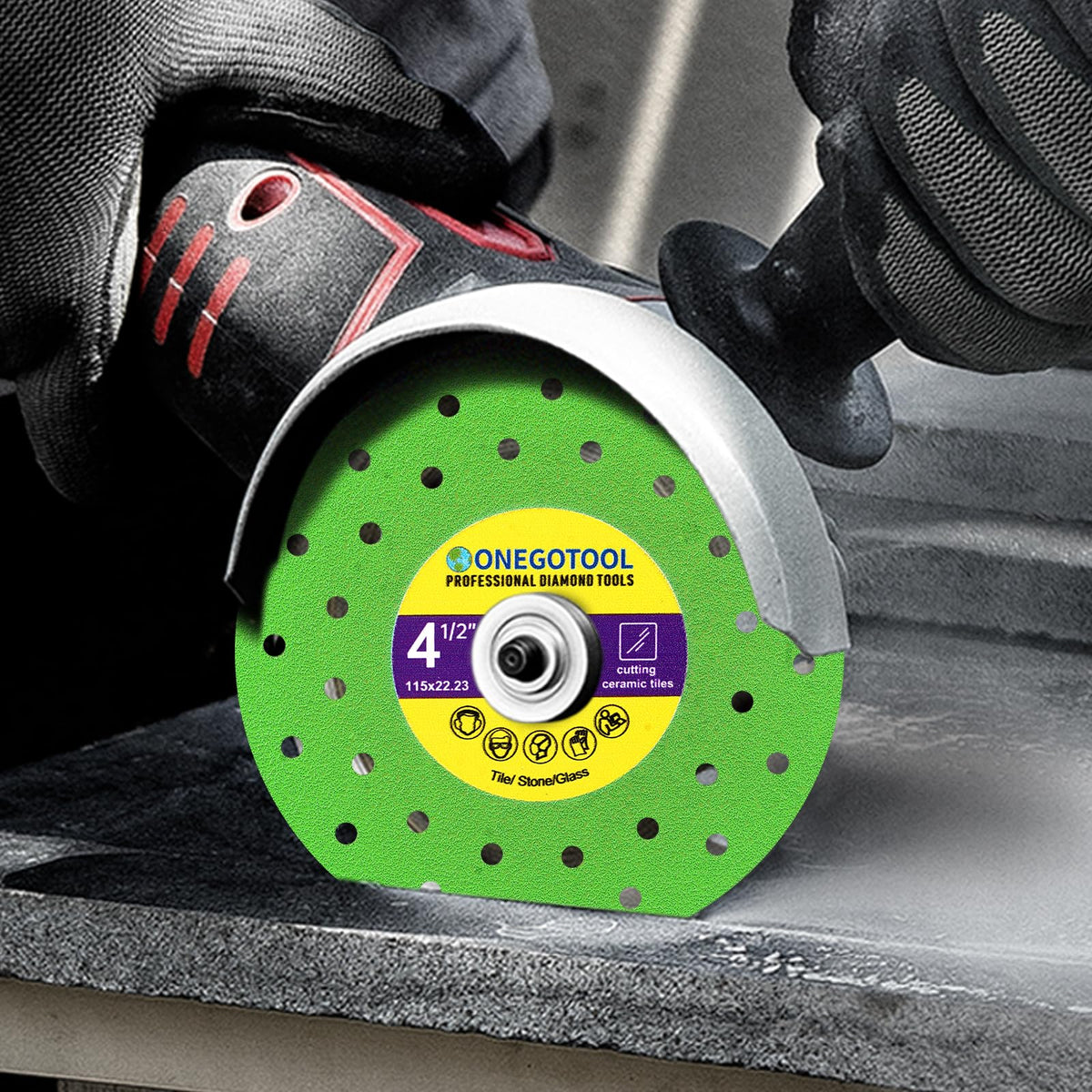 ONEGOTOOL dual-sided diamond edges enable efficient grinding on both sides.