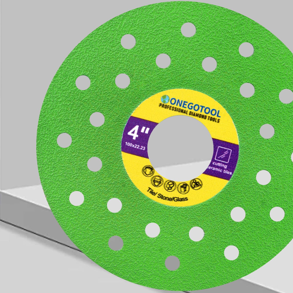 ONEGOTOOL glass tile blade ensures clean edges on glass installations
