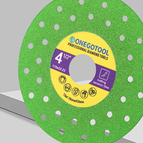 ONEGOTOOL porcelain ceramic glass marble cutting disc enables precise, low-resistance cuts.
