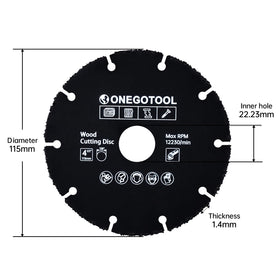 ONEGOTOOL durable cutting disc resists binding for tough jobs.