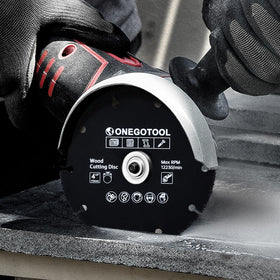 ONEGOTOOL nail-embedded wood cutting without blade damage.