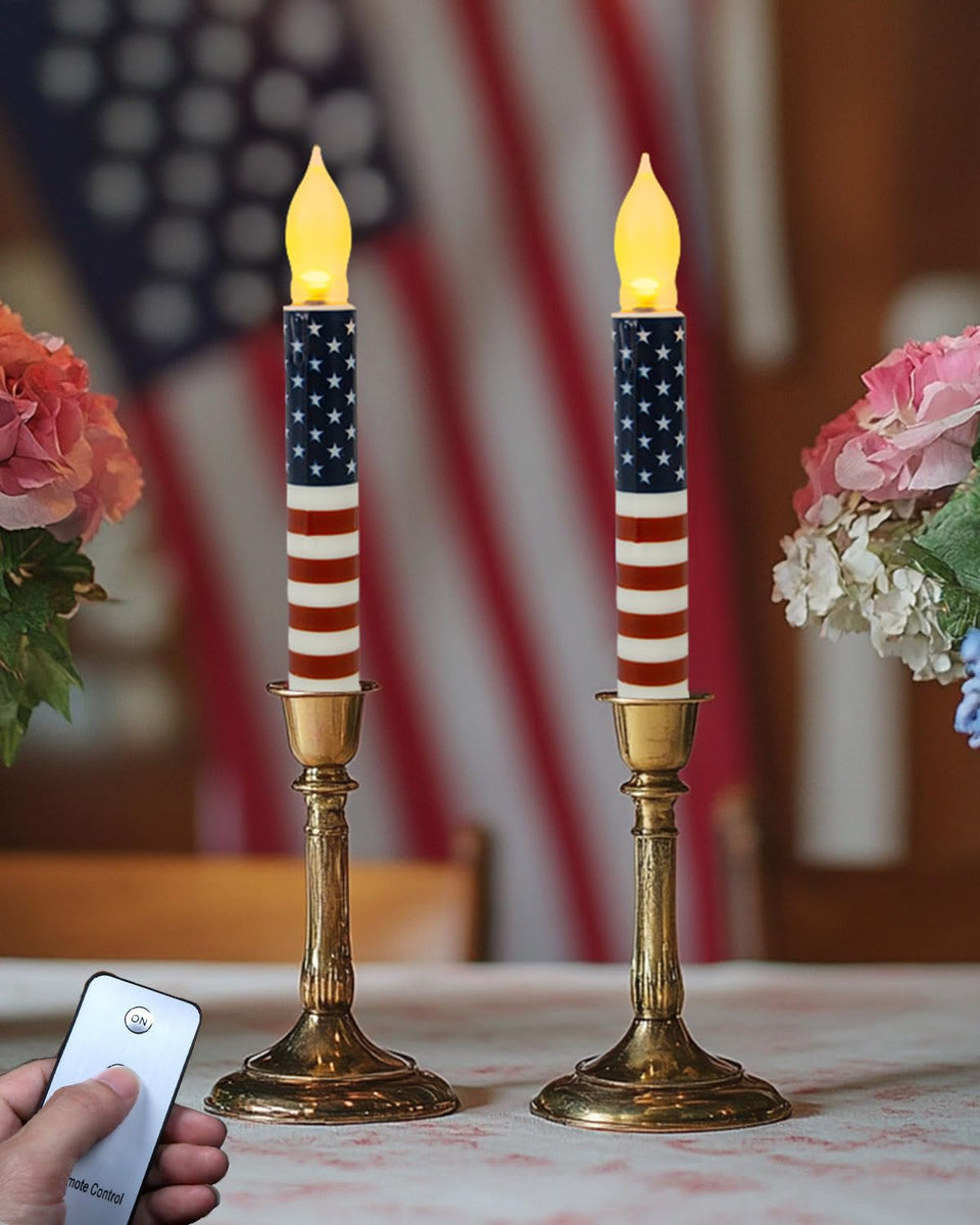 ONEIHOMM patriotic taper candles pack for Independence Day décor