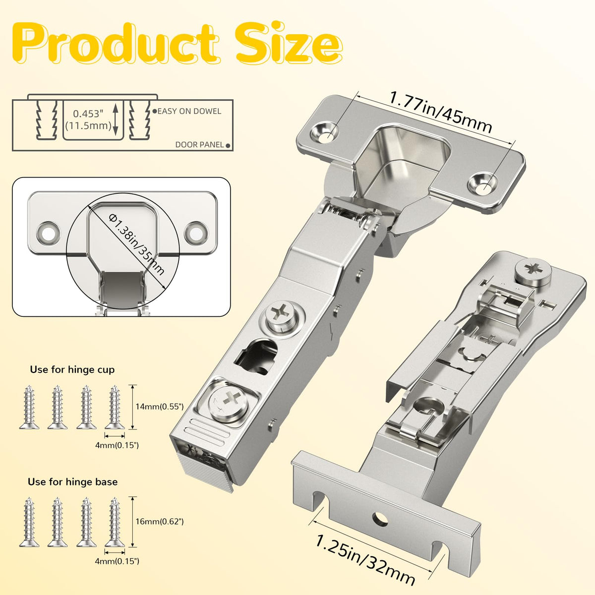Onemake hidden hinge installation shown with flush door edge