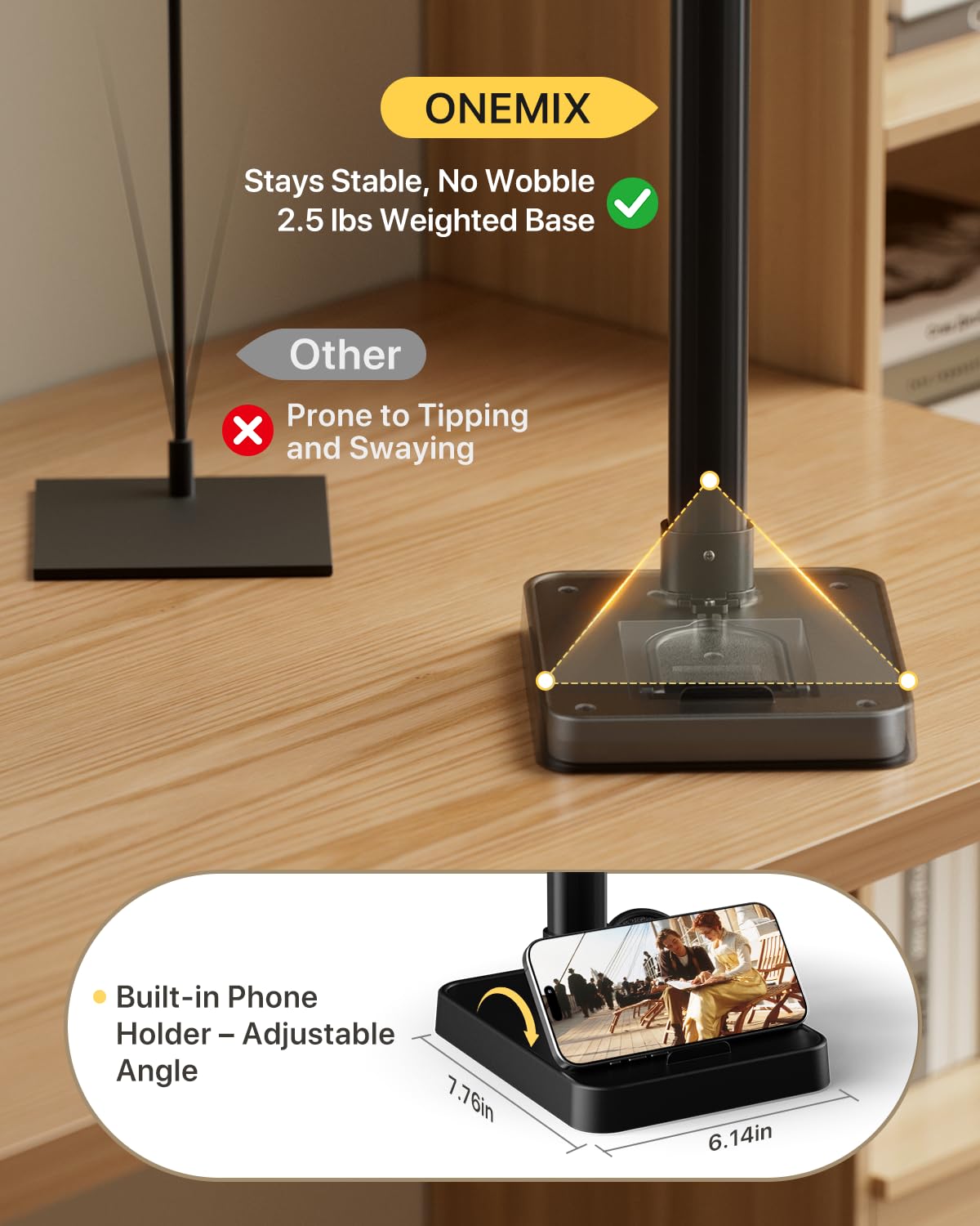 ONEMIX lamp ideal for dual-monitor setups and multi-task workspaces.