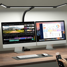 ONEMIX 42-inch desk lamp with wide light bar illuminating large workspaces.