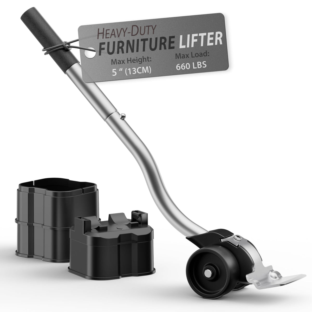 ONEON lengthening furniture lifter with adjustable-base demonstrating easy lifting of heavy items.