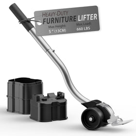 ONEON lengthening furniture lifter with adjustable-base demonstrating easy lifting of heavy items.