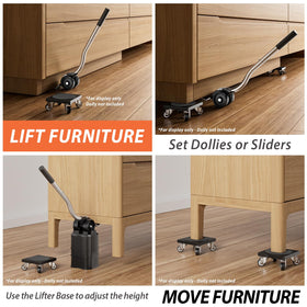 ONEON lengthening furniture lifter demountable-handle enabling flexible setup for lifts.
