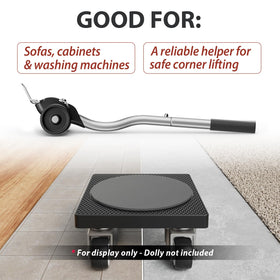 ONEON lengthening furniture lifter helps place pads without floor damage.