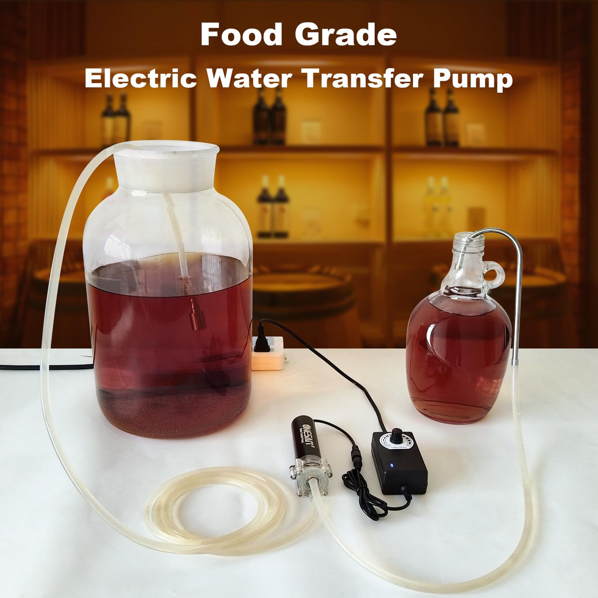 ONESAM copper motor delivers quiet operation for home brewing and bottling.
