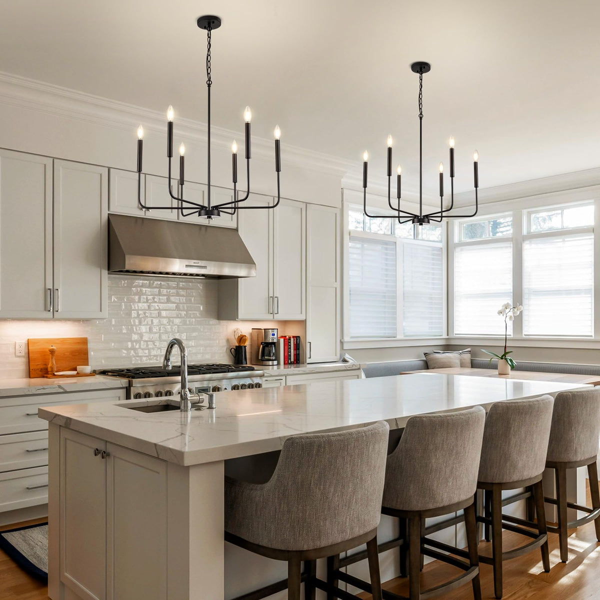 ONESMING farmhouse candle hanging pendant elevates dining area styling