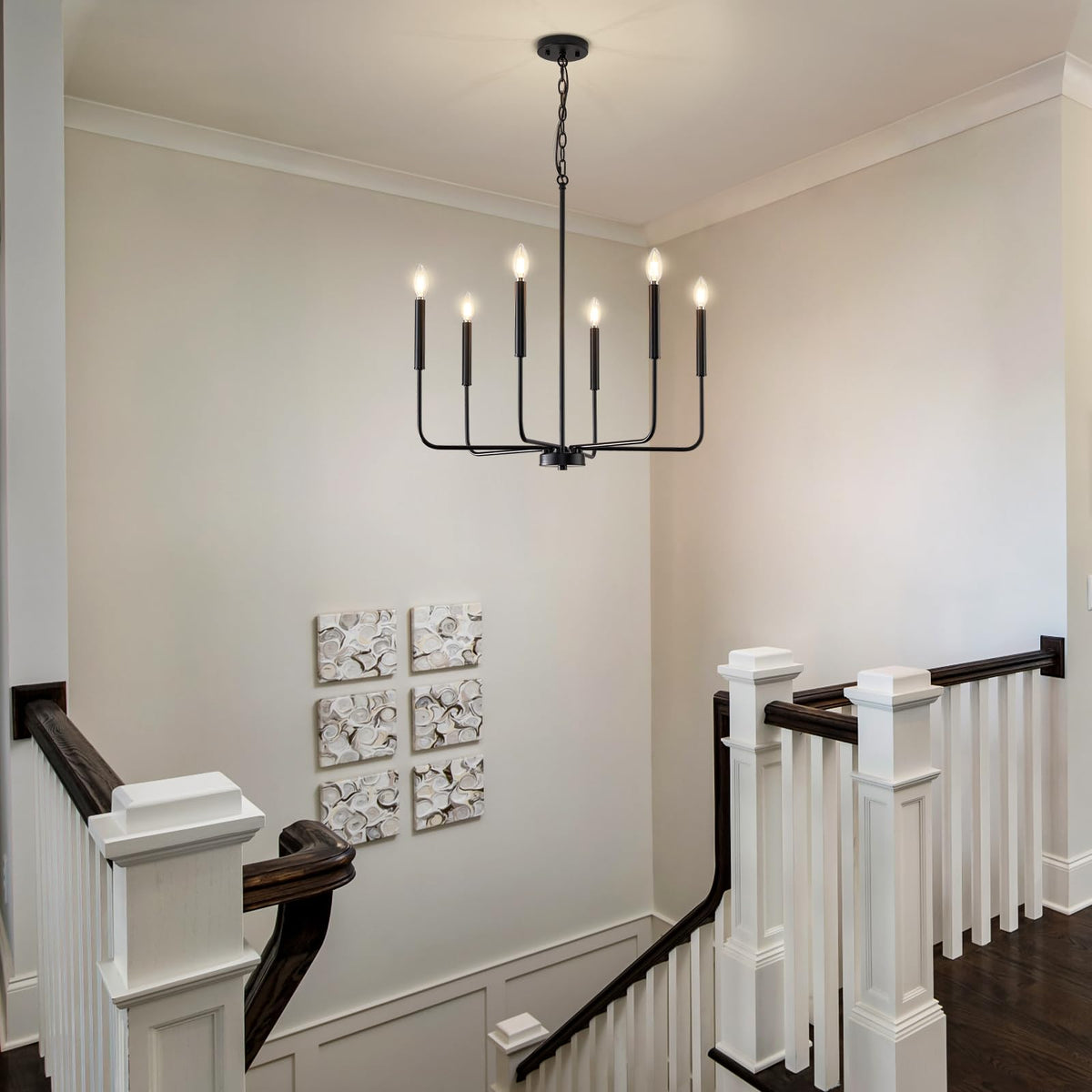 ONESMING living room chandelier provides a refined ambient glow