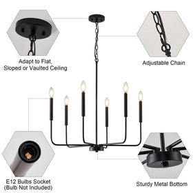 ONESMING chandelier suited for sloped ceilings and varied room layouts