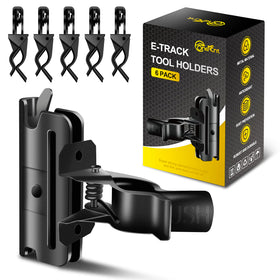 Onesnt 6-pack E-track tool holders organize rakes and shovels in your trailer.