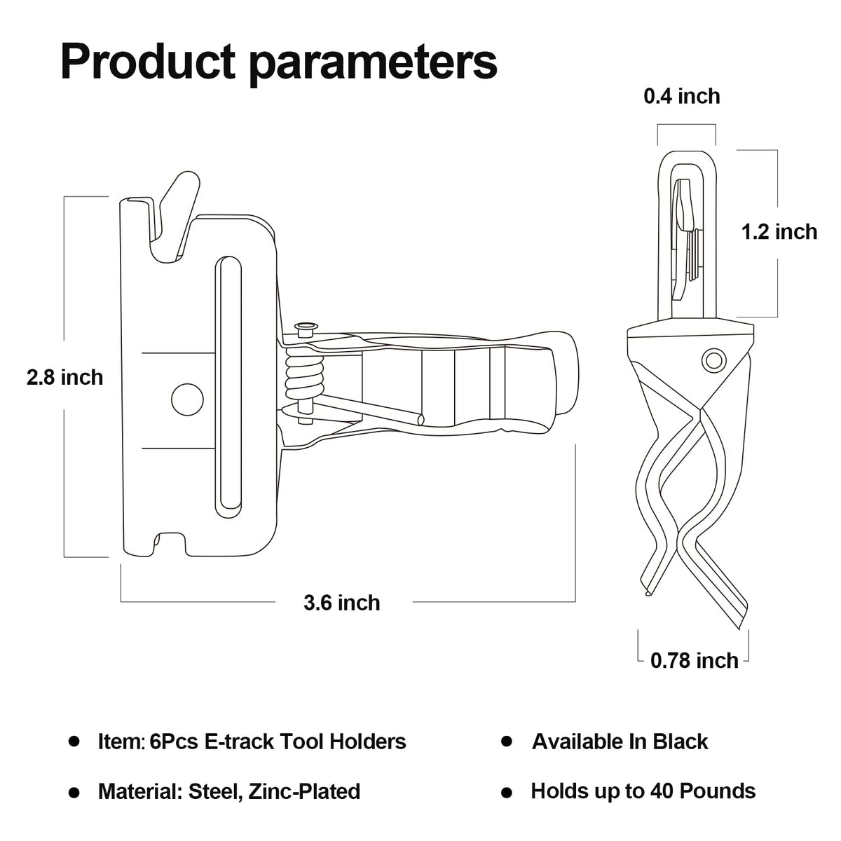 Onesnt E-track tool hangers install easily for tidy enclosed trailers.