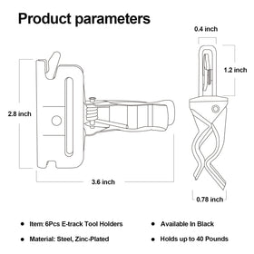 Onesnt E-track tool hangers install easily for tidy enclosed trailers.