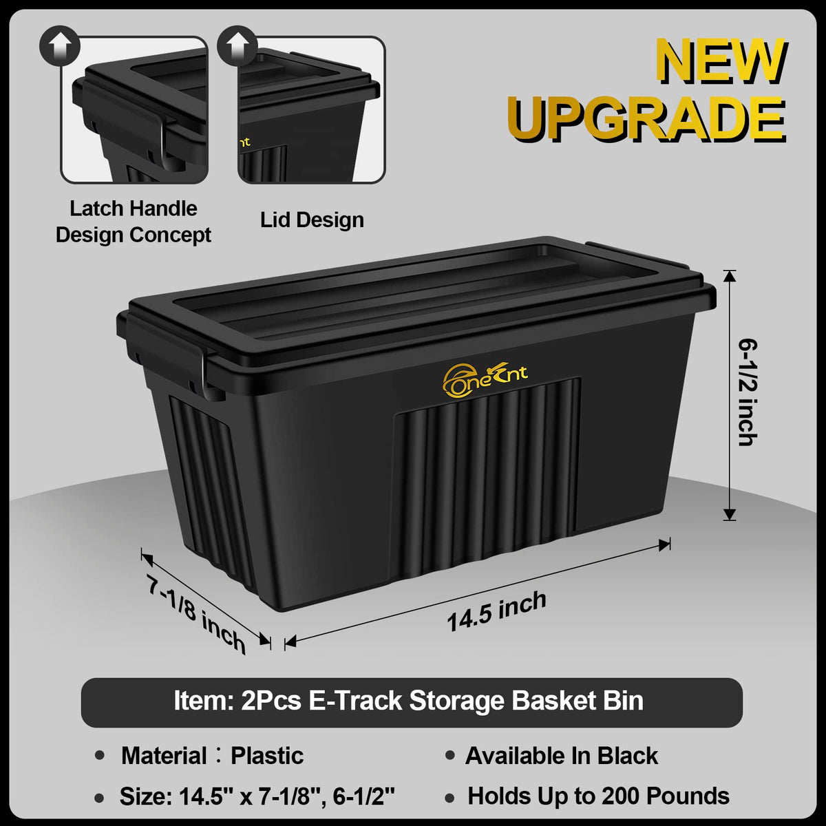 Onesnt two-pack E-Track baskets installed in a trailer for organized gear.
