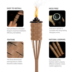 ONETHATCH citronella torch 60-inch tall adjustable height for versatile ambiance.