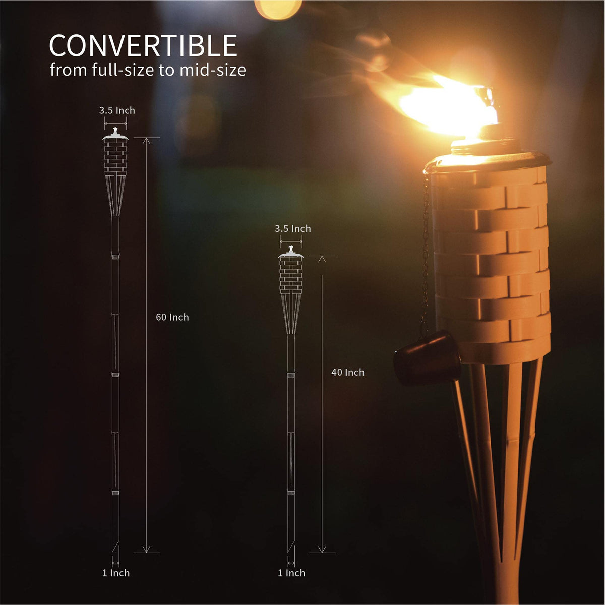 ONETHATCH wide-mouth 12oz canister eases refills and ensures longer burn time.