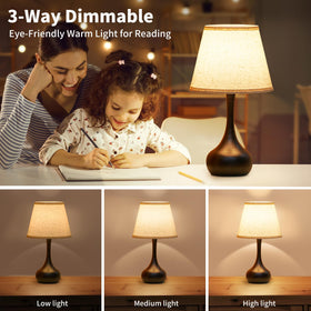OneWISH 3-way dimmable table lamp enables customizable brightness for reading.