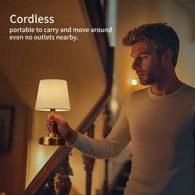 ONEWISH battery-operated table lamp shown on a dining table for ambient evenings.