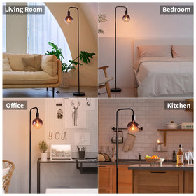 ONEWISH floor lamp easy-assembly diagram shows quick setup process