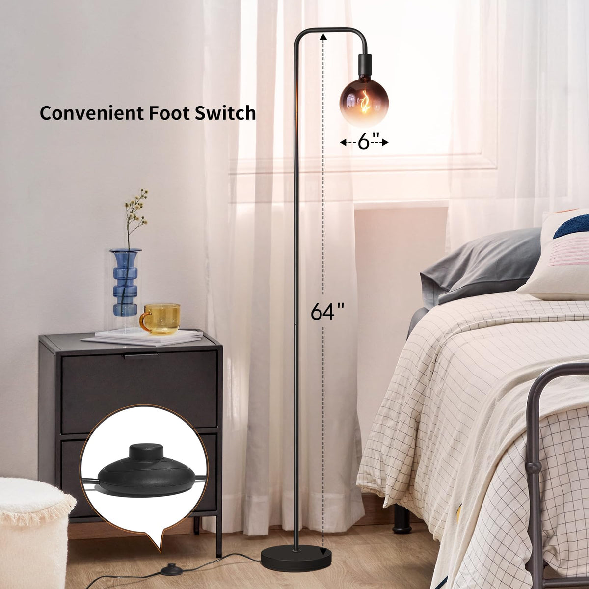 ONEWISH floor lamp emits 1800K warm ambient light for candle-like atmosphere