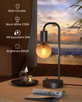 ONEWISH gradient black art LED bulb adds warm, eye-friendly glow.