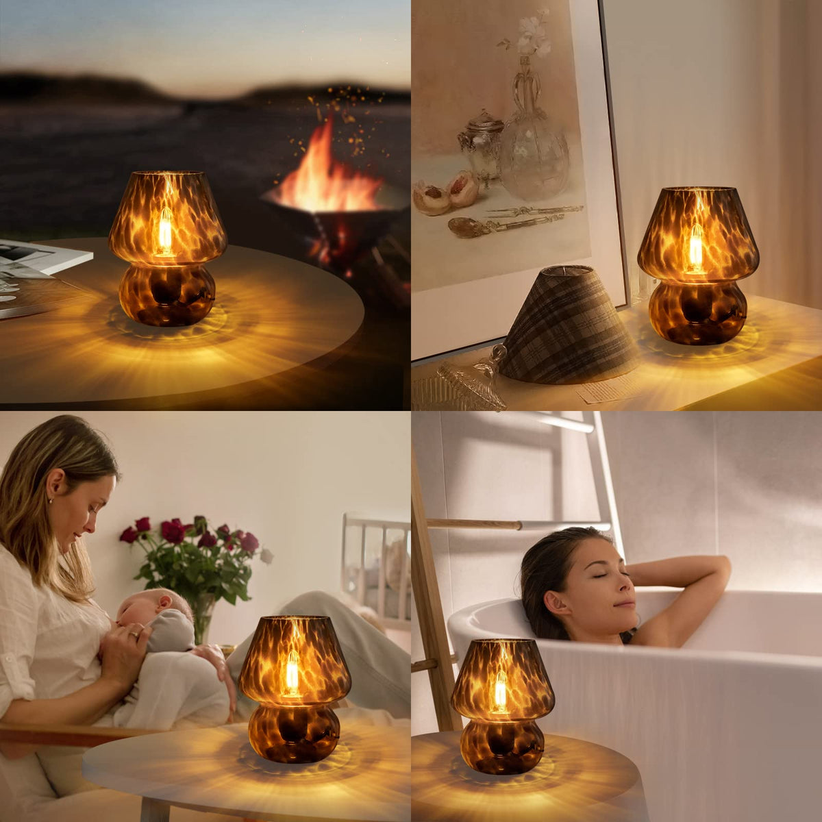 ONEWISH mushroom lamp bedroom decor elevating small spaces with vintage charm.