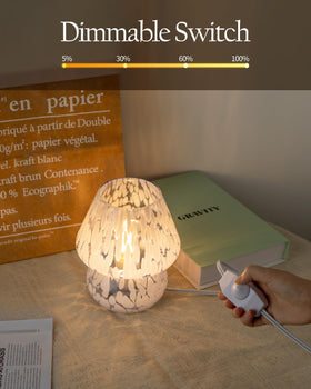 ONEWISH mushroom lamp murano-style glass soft glow enhances living spaces