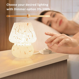 ONEWISH mushroom lamp side view, soft ambient desk lighting