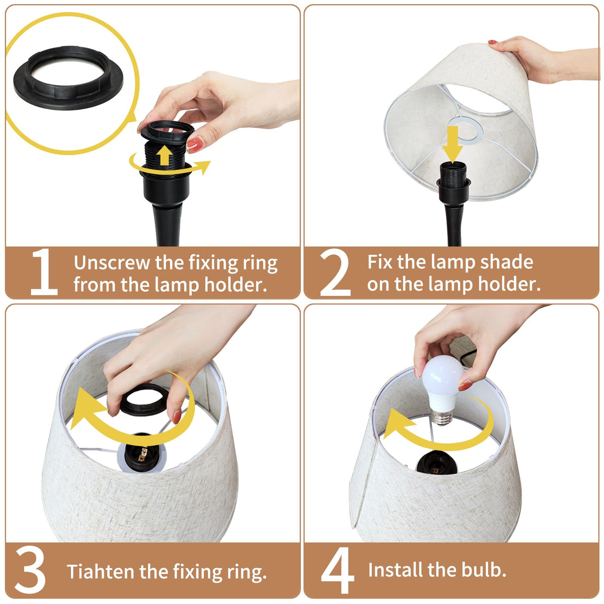 ONEWISH lamp set packaging and setup ready for quick assembly.