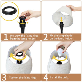 ONEWISH lamp set packaging and setup ready for quick assembly.