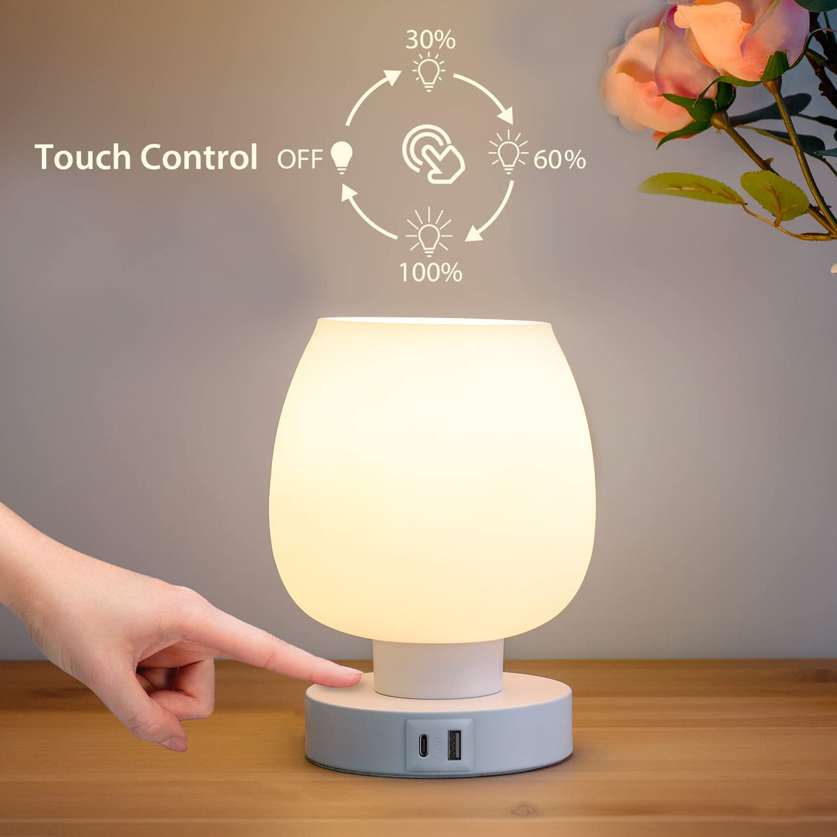 ONEWISH opal glass shade diffuses light for a cozy ambience