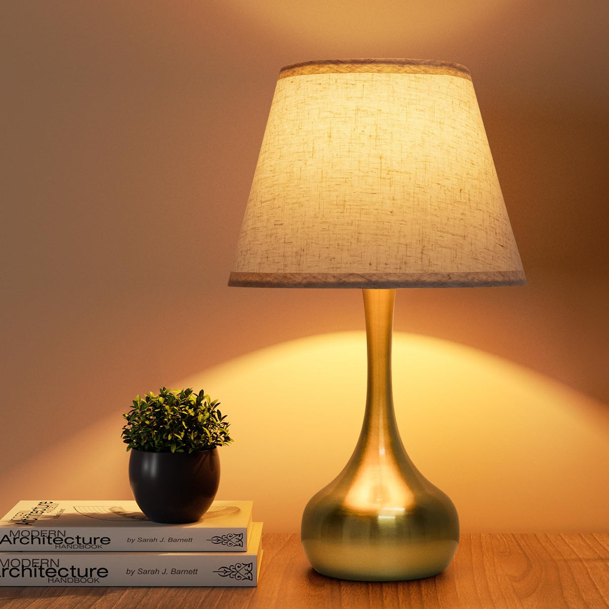ONEWISH Touch Table Lamp base with three dim levels for tailored lighting.