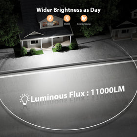 Onforu 100W flood light with 3 heads adjustable for layered lighting.